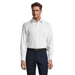 SOLS Mens Brighton Stretch Long-Sleeved Business Shirt / White